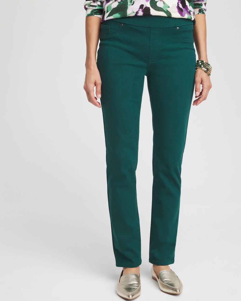 Chico's Denim Pull-On Jeggings Enchanted Forest