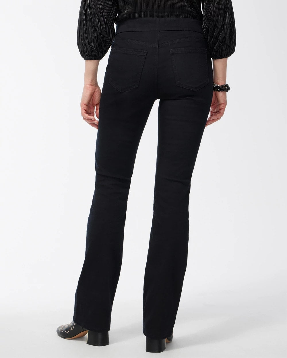Chico's Black Pull-on Bootcut Jeggings Black