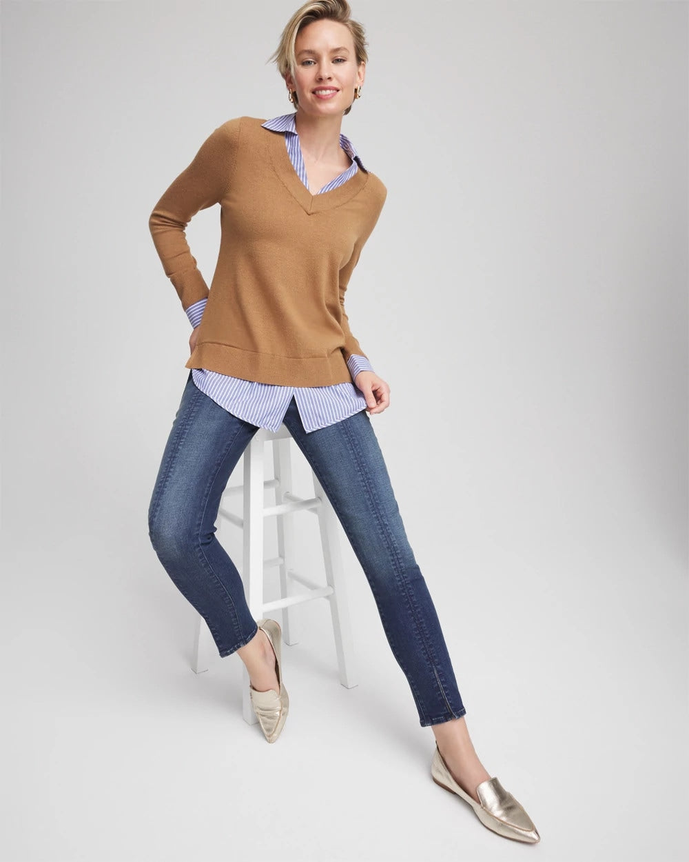 Chico's Pull-On Slim Ankle Jeggings Estero Indigo