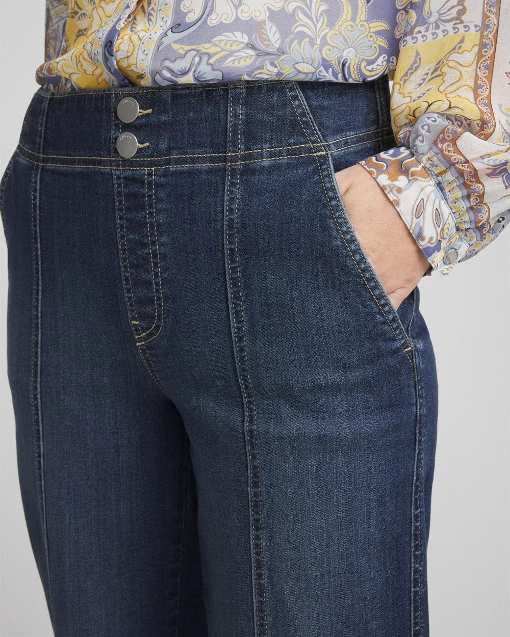 Chico's Pull-On Wide-Leg Jeans Alora Indigo