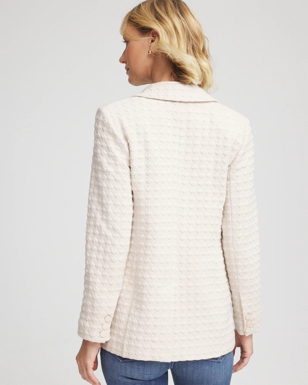 Chico's Textured Knit Blazer Smokey Taupe