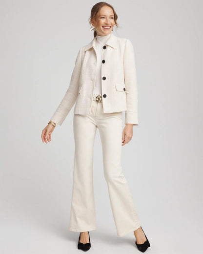 Chico's Bouclé Chore Jacket English Cream