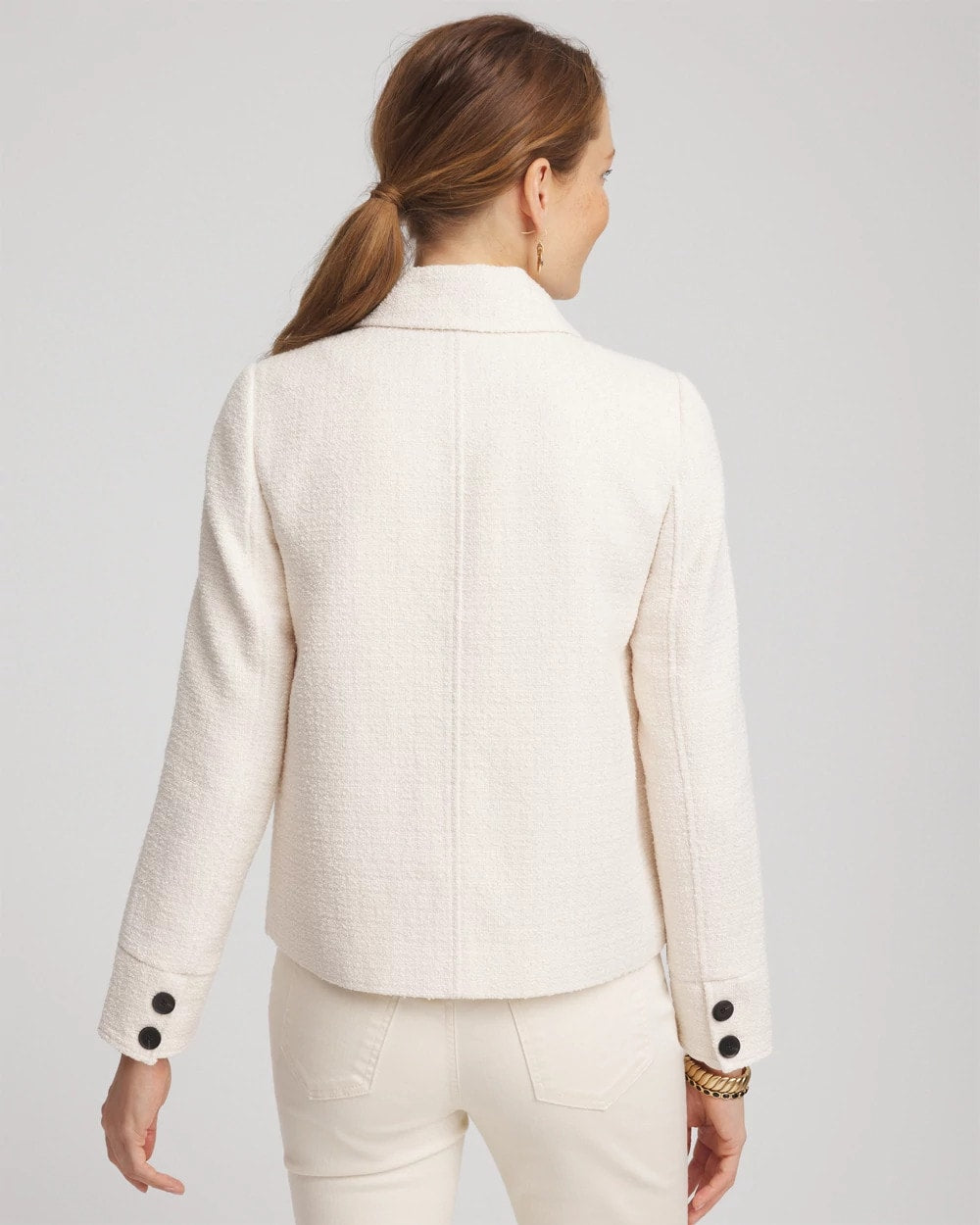 Chico's Bouclé Chore Jacket English Cream