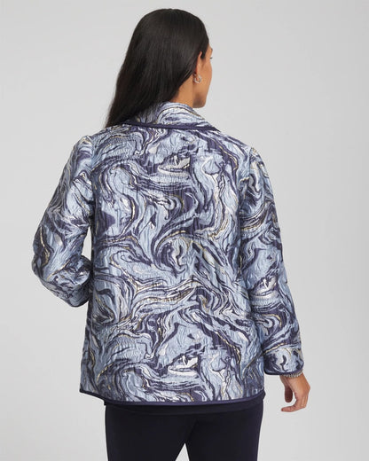 Chico's Travelers™ Jacquard Swirl Jacket Travelers India Ink
