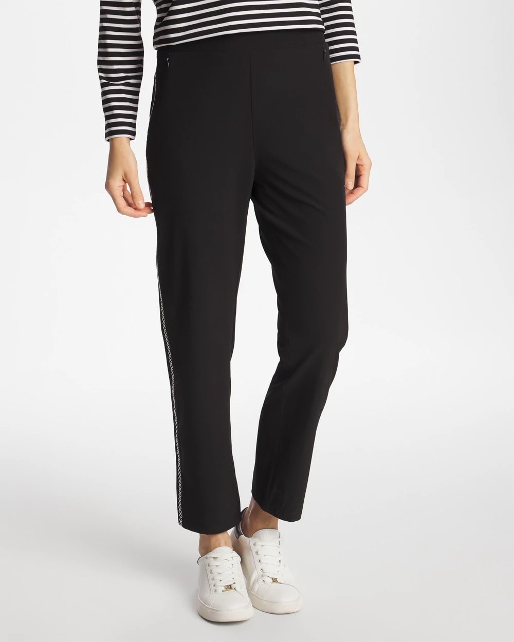 Chico's Zenergy® UPF Lattice-Trim Ankle Pants Black