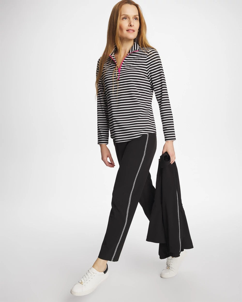 Chico's Zenergy® UPF Lattice-Trim Ankle Pants Black