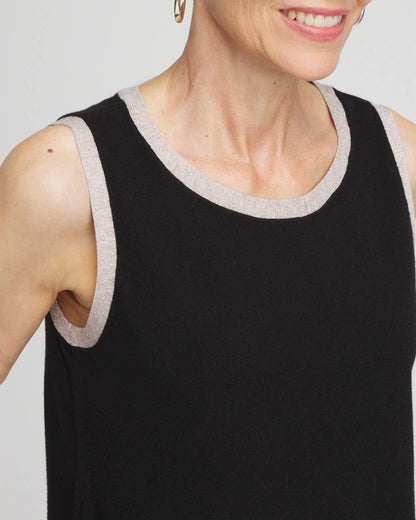 Chico's Zenergy® Luxe Metallic Trim Tank Black