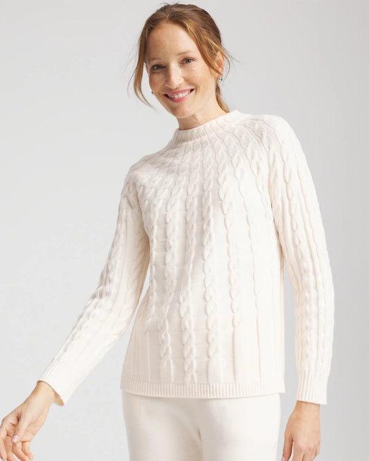 Chico's Zenergy® Luxe Cable Sweater English Cream