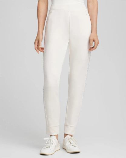 Chico's Zenergy® Rhinestone Joggers English Cream