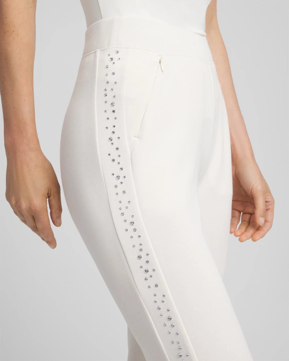 Chico's Zenergy® Rhinestone Joggers English Cream