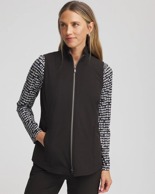 Chico's Zenergy® UPF Front-Zip Travel Vest Black