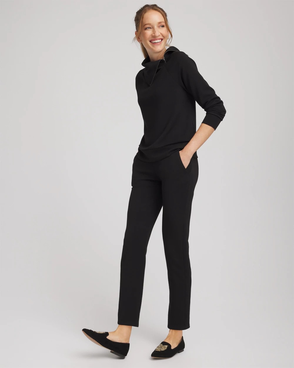 Chico's Zenergy® Soft Popover Top Black