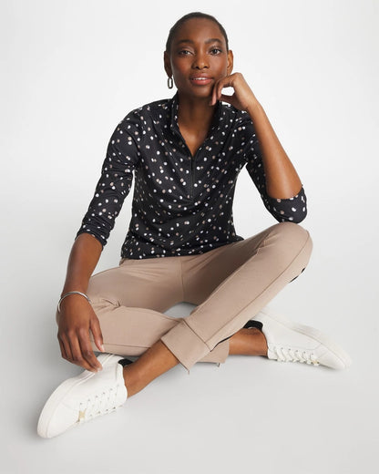 Chico's Zenergy® UPF Spotted Half Zip Studio Taupe