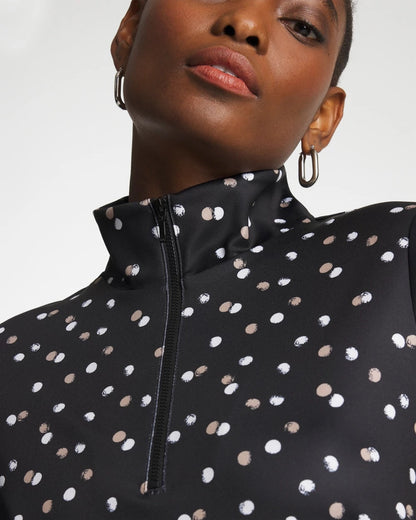 Chico's Zenergy® UPF Spotted Half Zip Studio Taupe