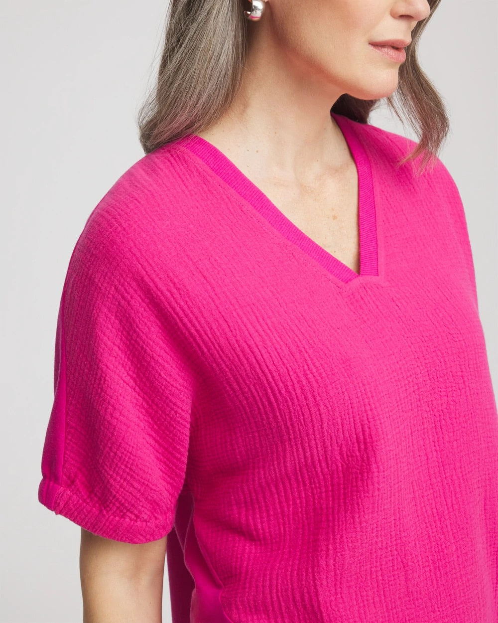 Chico's Zenergy® Gauze Lounge Shirt Crushed Berries