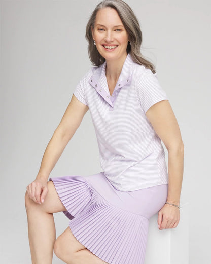 Chico's Zenergy® Striped UPF Short-Sleeve Top Violet Aura