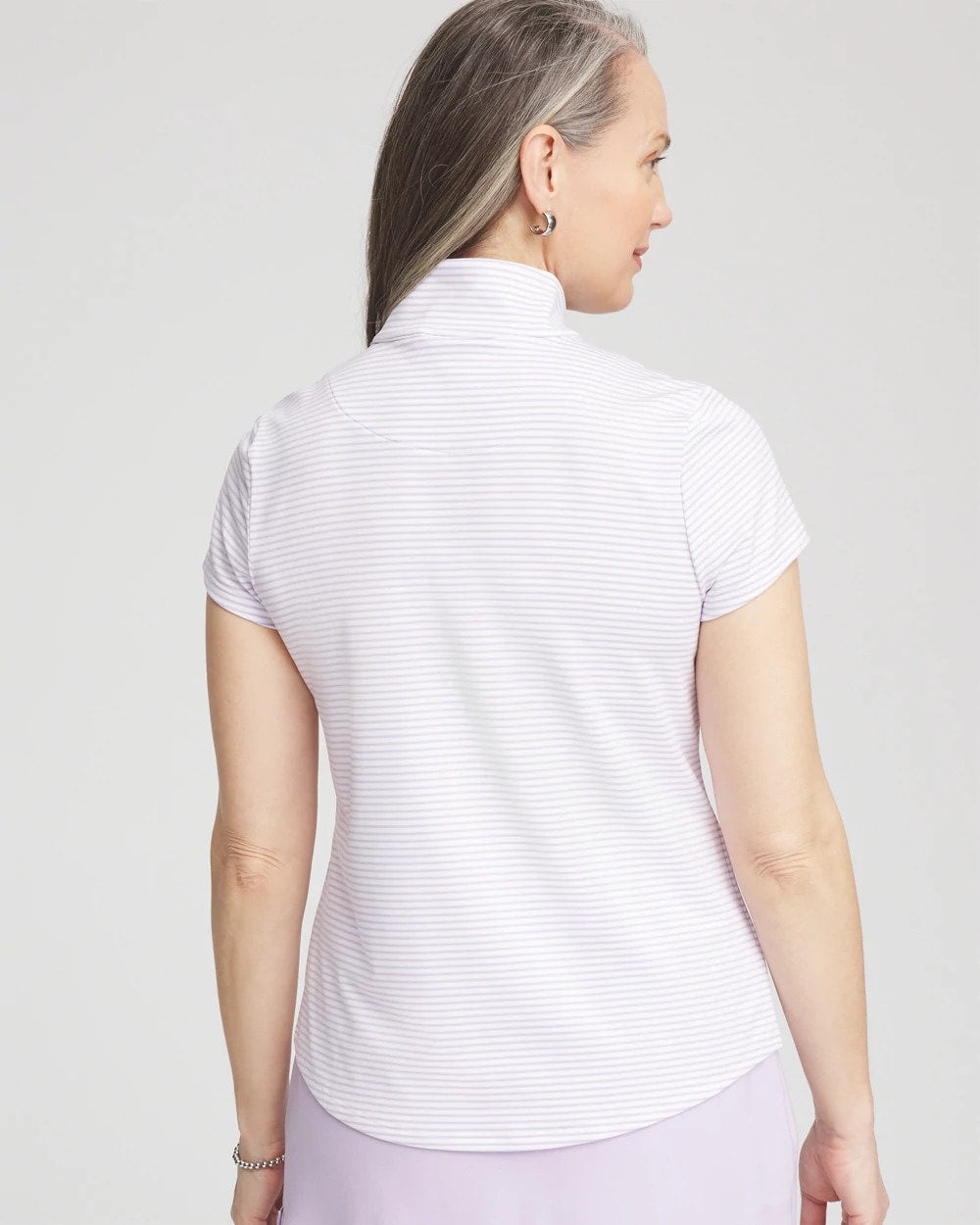 Chico's Zenergy® Striped UPF Short-Sleeve Top Violet Aura