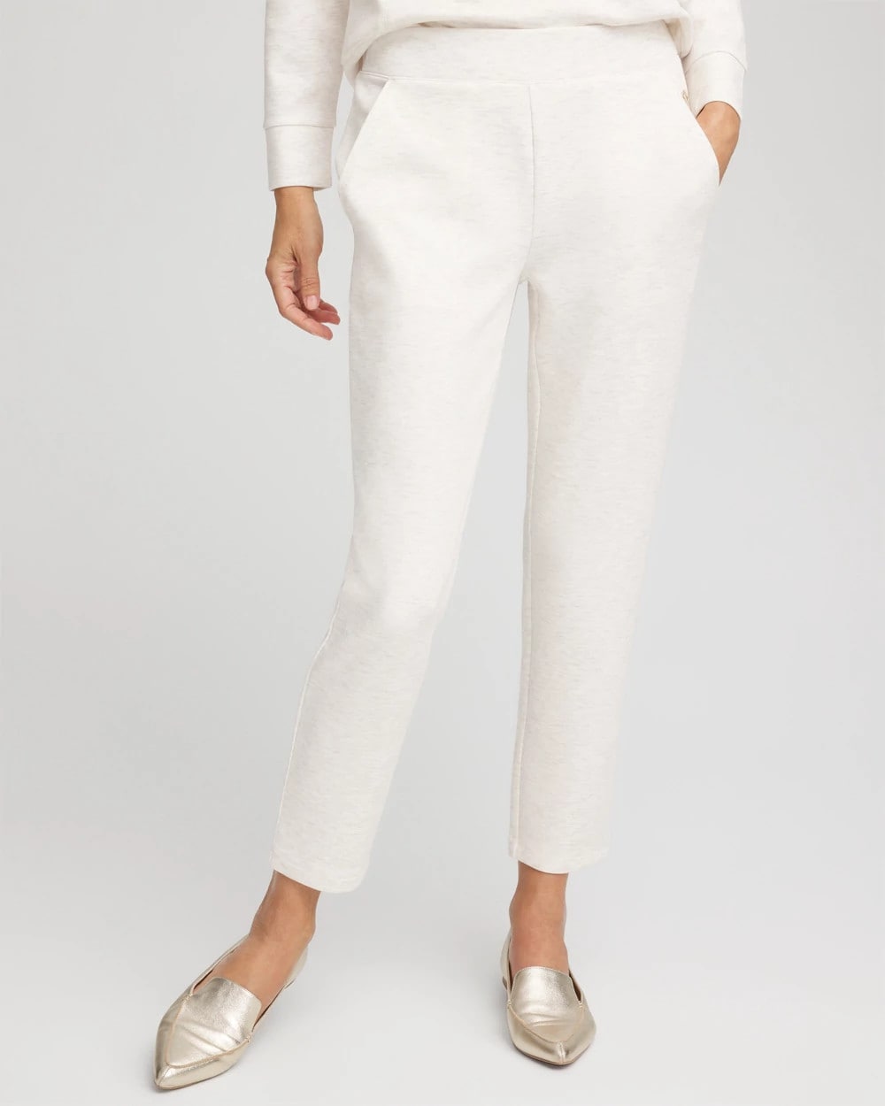 Chico's Zenergy® Heathered Ankle Pants Ecru