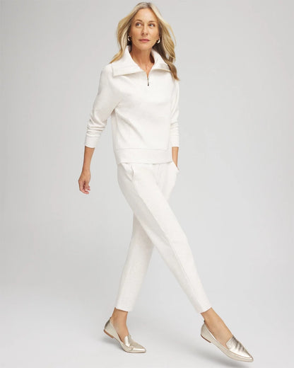 Chico's Zenergy® Heathered Ankle Pants Ecru