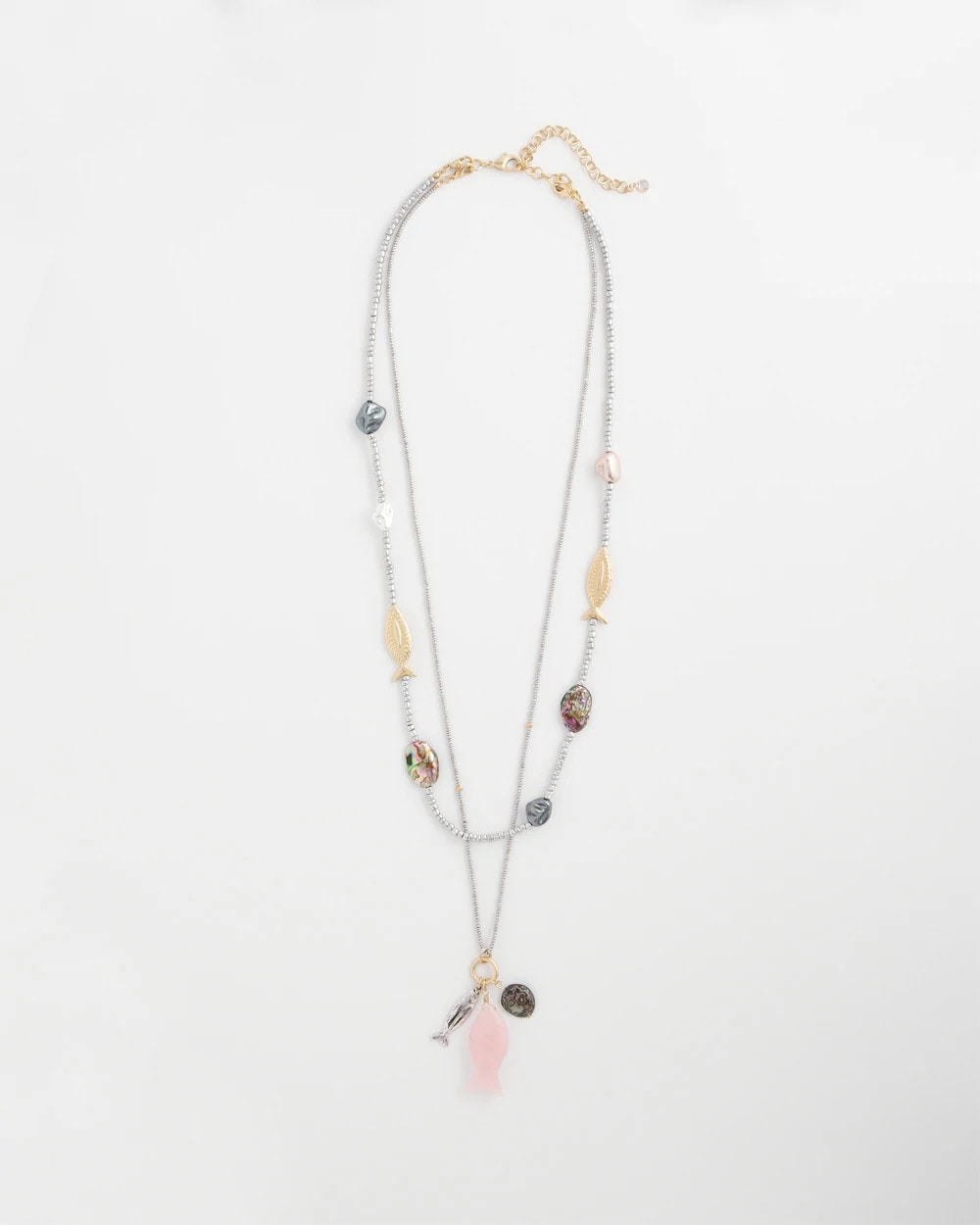 Chico's Chico's Originals White Jade Ocean Necklace Silver
