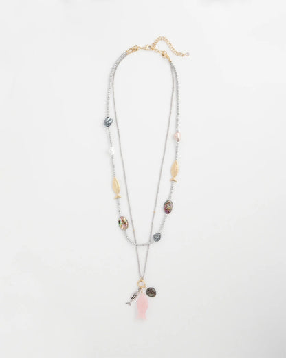 Chico's Chico's Originals White Jade Ocean Necklace Silver