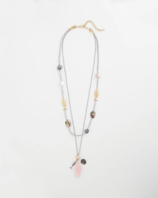 Chico's Chico's Originals White Jade Ocean Necklace Silver