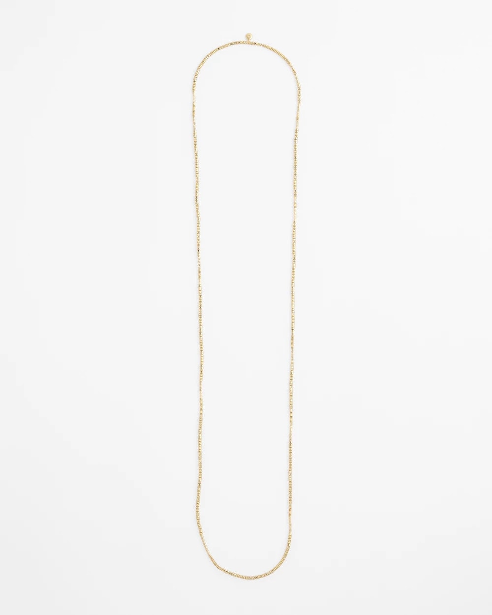 Chico's Long Goldtone Seed Bead Necklace Gold