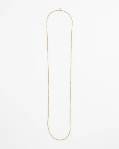 Chico's Long Goldtone Seed Bead Necklace Gold
