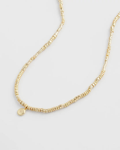 Chico's Long Goldtone Seed Bead Necklace Gold