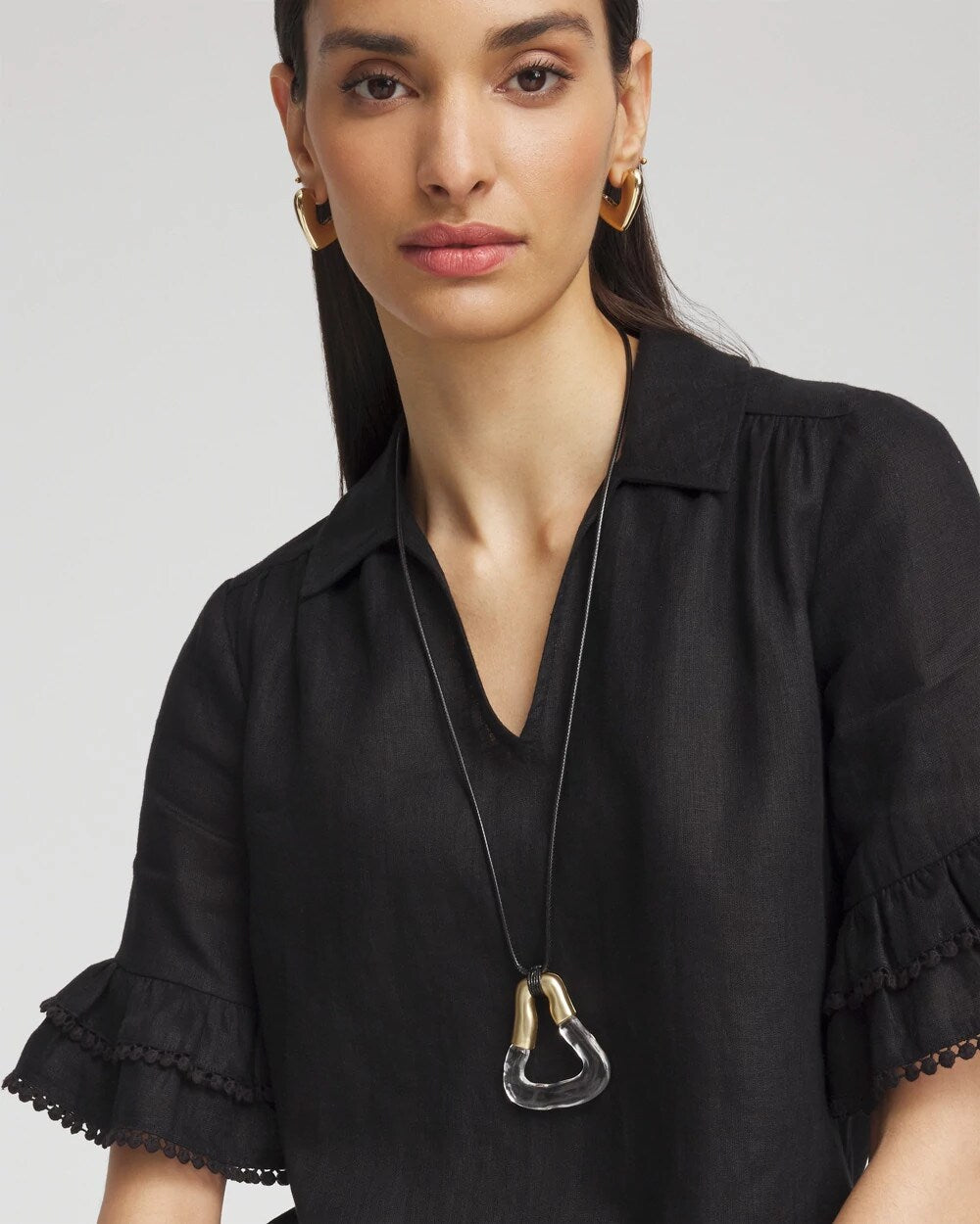 Chico's Adjustable Lucite Pendant Necklace Lucite