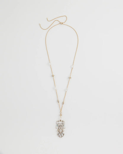 Chico's Adjustable Opalescent Pendant Necklace Pink