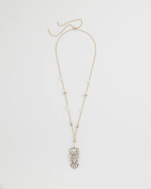 Chico's Adjustable Opalescent Pendant Necklace Pink