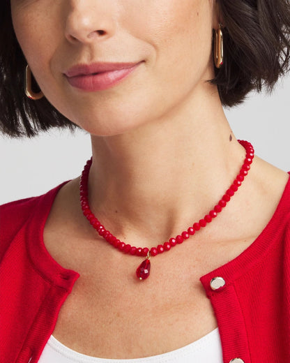 Chico's Convertible Red Necklace Red