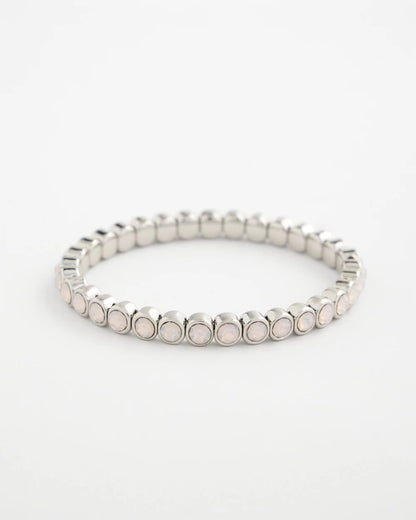 Chico's Shiny Round Stretch Bracelet Iridescence