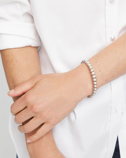 Chico's Shiny Round Stretch Bracelet Iridescence