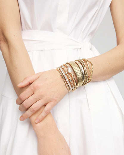 Chico's Goldtone Stretch Bracelet Gold