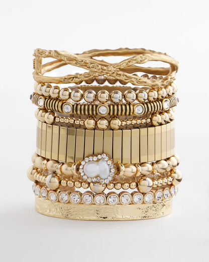 Chico's Goldtone Stretch Bracelet Gold