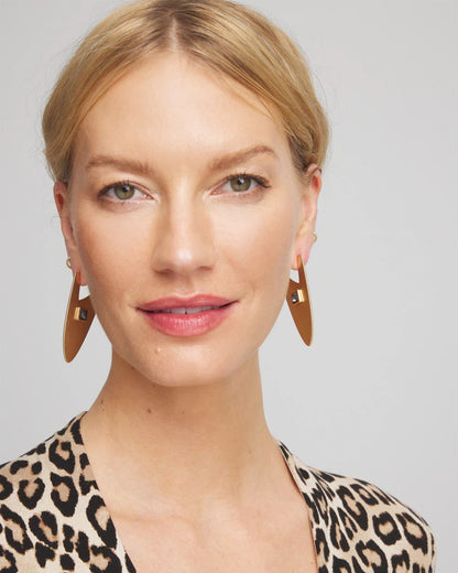 Chico's Gold Triangle Linear Earrings Gold