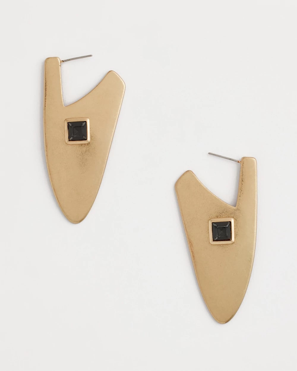 Chico's Gold Triangle Linear Earrings Gold