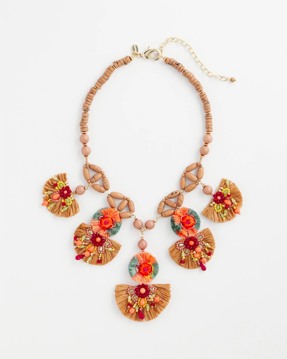 Chico's Tropical Floral Bib Necklace Multi