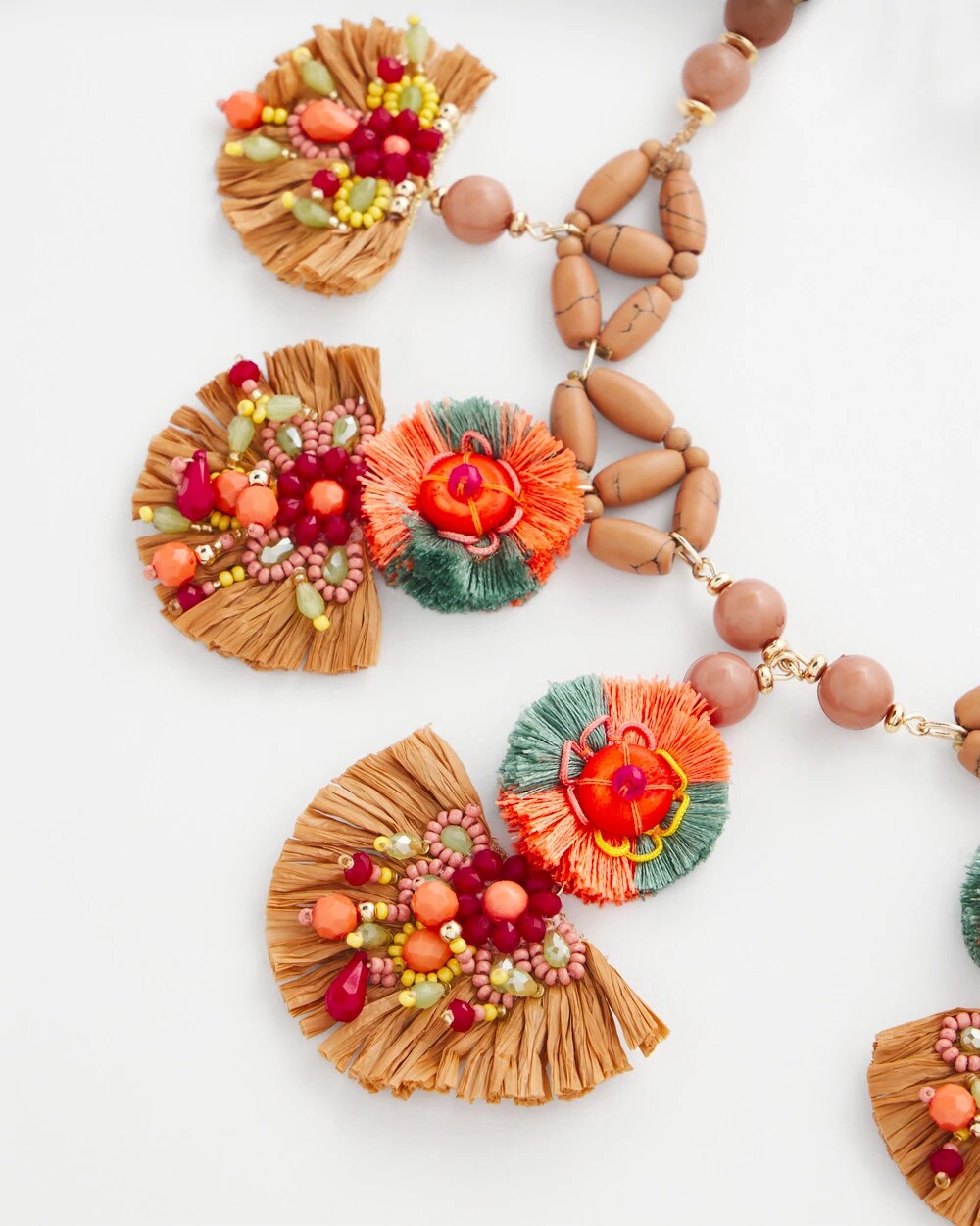 Chico's Tropical Floral Bib Necklace Multi