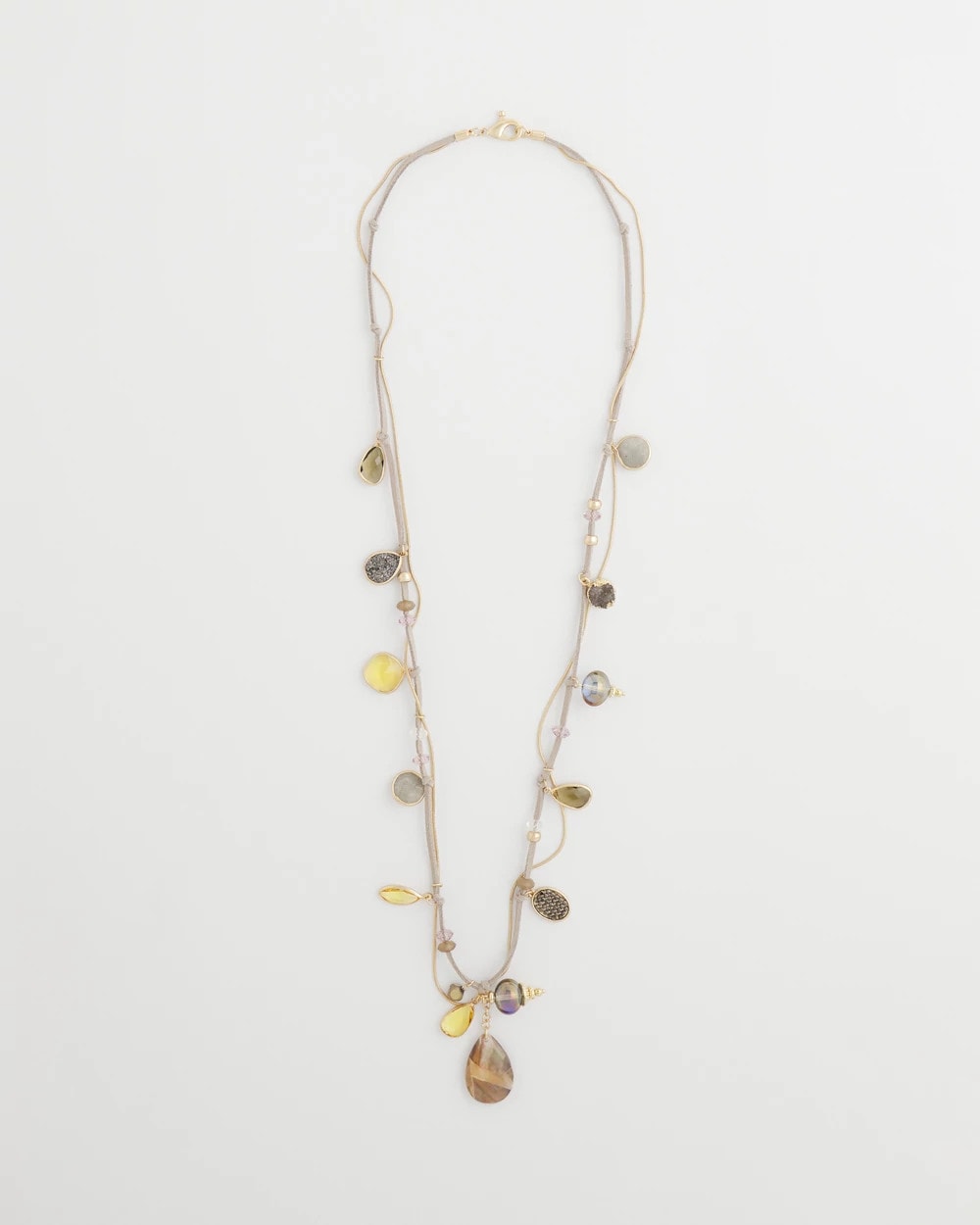 Chico's Drop Off Pendant Necklace Neutral