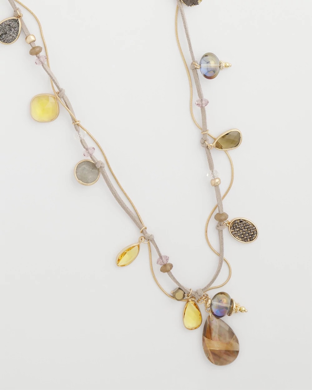 Chico's Drop Off Pendant Necklace Neutral