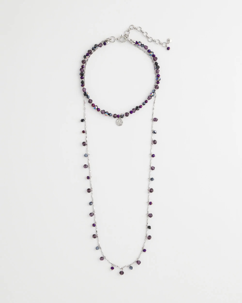 Chico's Convertible Purple Long Short Necklace Purple