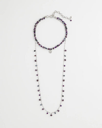Chico's Convertible Purple Long Short Necklace Purple