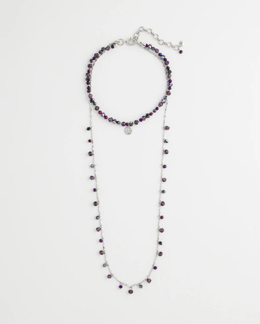 Chico's Convertible Purple Long Short Necklace Purple