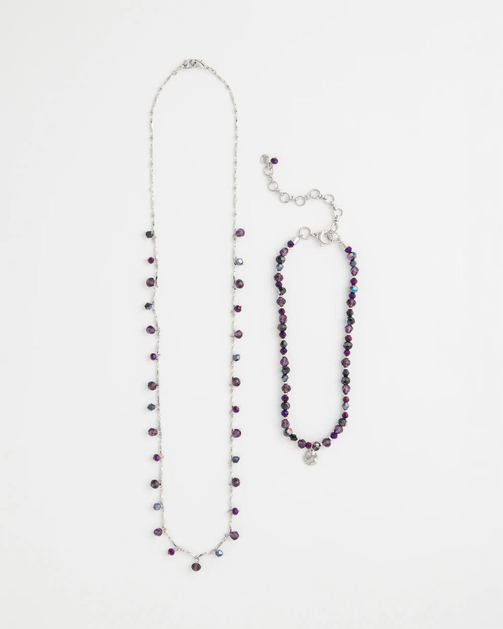 Chico's Convertible Purple Long Short Necklace Purple