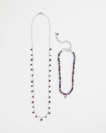 Chico's Convertible Purple Long Short Necklace Purple