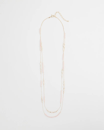 Chico's Pink Double-Strand Necklace Pink