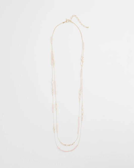 Chico's Pink Double-Strand Necklace Pink